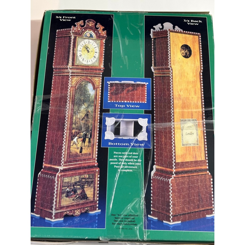 Wrebbit Puzz-3D Grandfather Clock 3D Foam Puzzle Real Working Clock 4830-XI - Picture 2 of 8